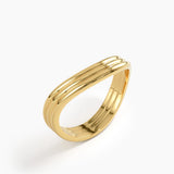 Triple Band Curve Ring, solid gold ring, view 5 | DiaFifth
