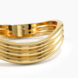 Triple Band Curve Ring, solid gold ring, view 2 | DiaFifth