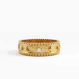 Celestial Wedding Band, solid gold ring | DiaFifth