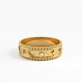 Celestial Wedding Band, solid gold ring, view 4 | DiaFifth