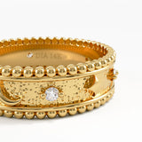 Celestial Wedding Band, solid gold ring, view 2 | DiaFifth