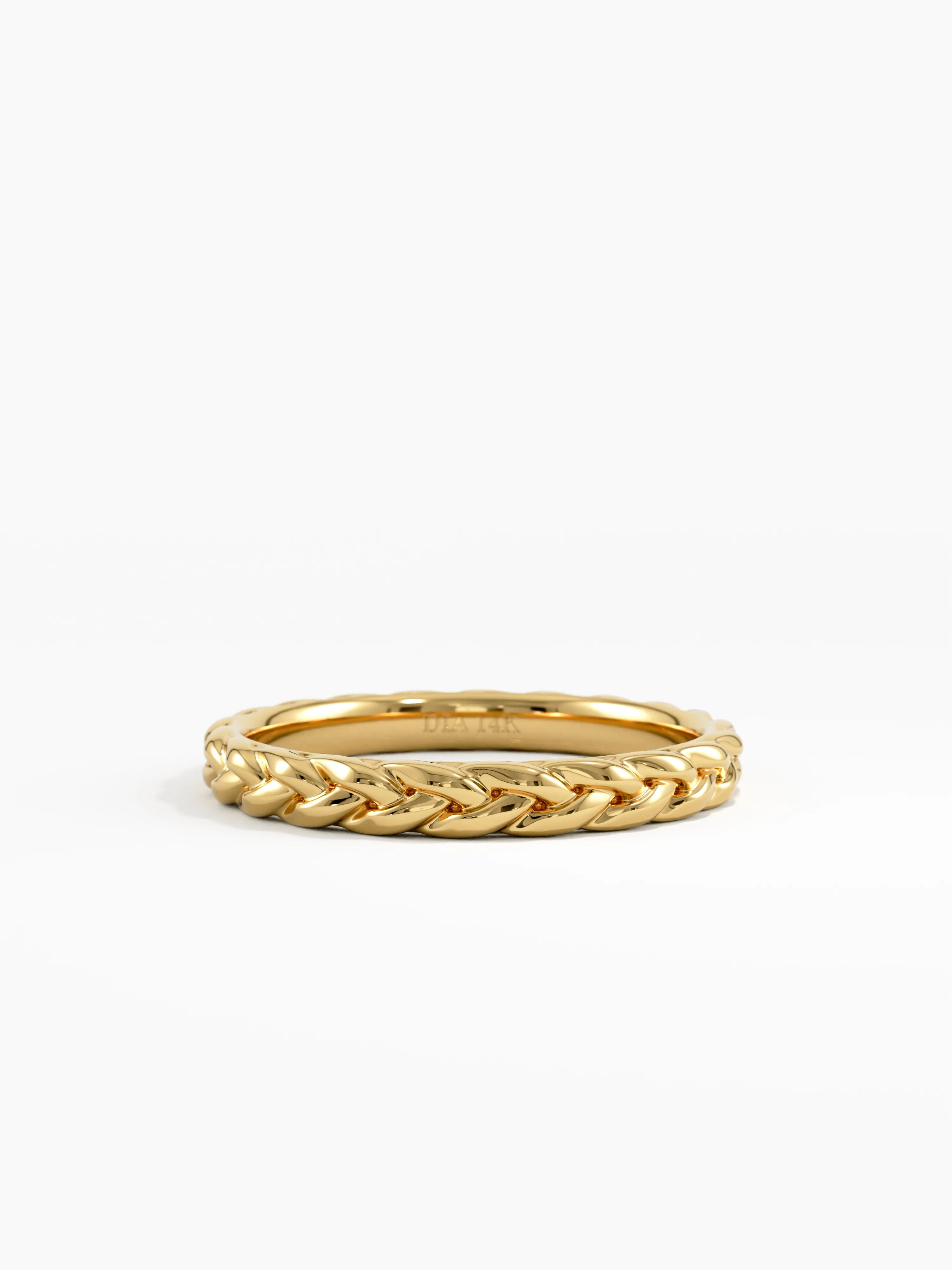 Braided Wedding Band, solid gold ring | DiaFifth
