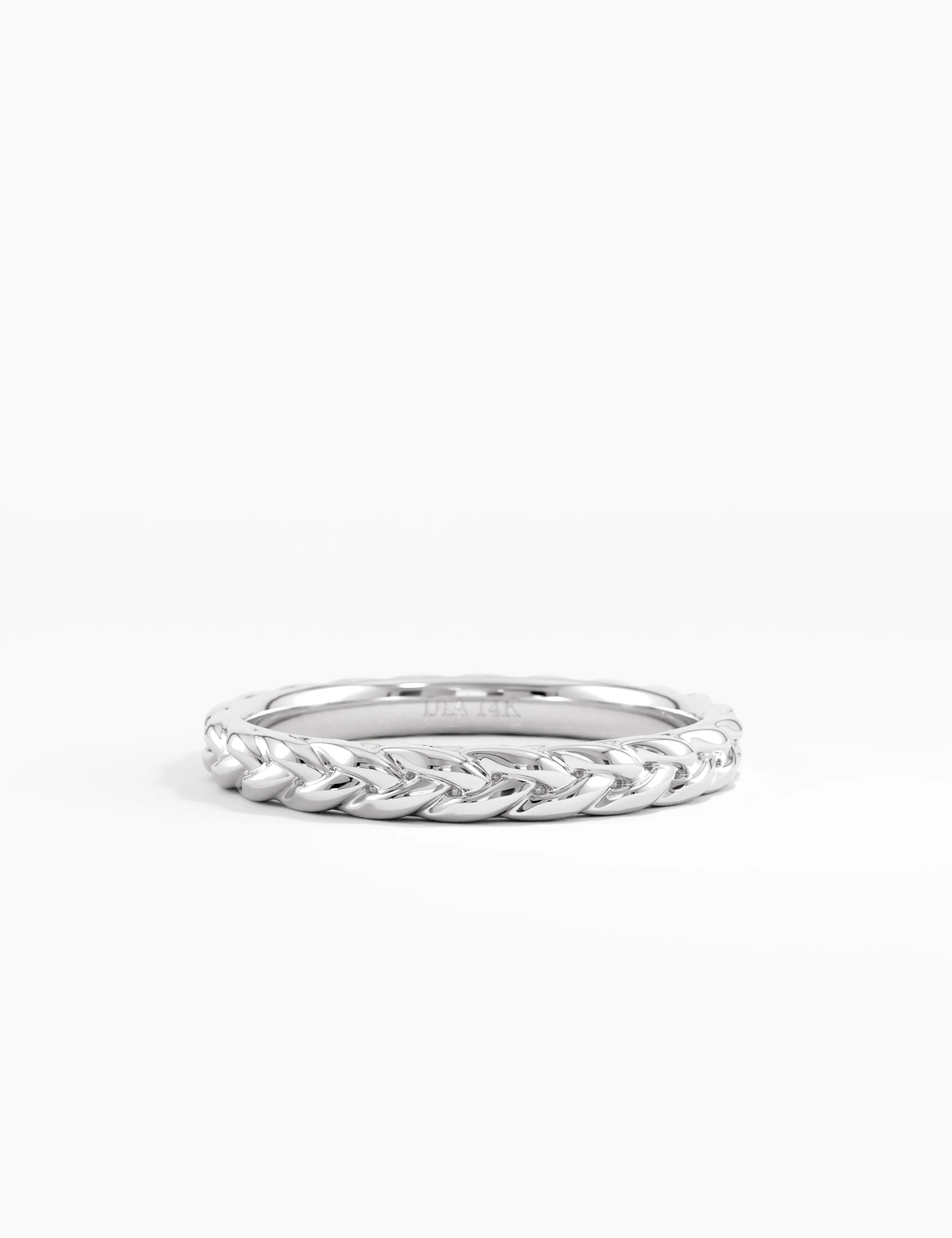 Braided Wedding Band, solid gold ring, view 6 | DiaFifth