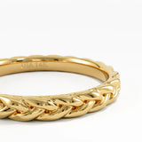 Braided Wedding Band, solid gold ring, view 2 | DiaFifth