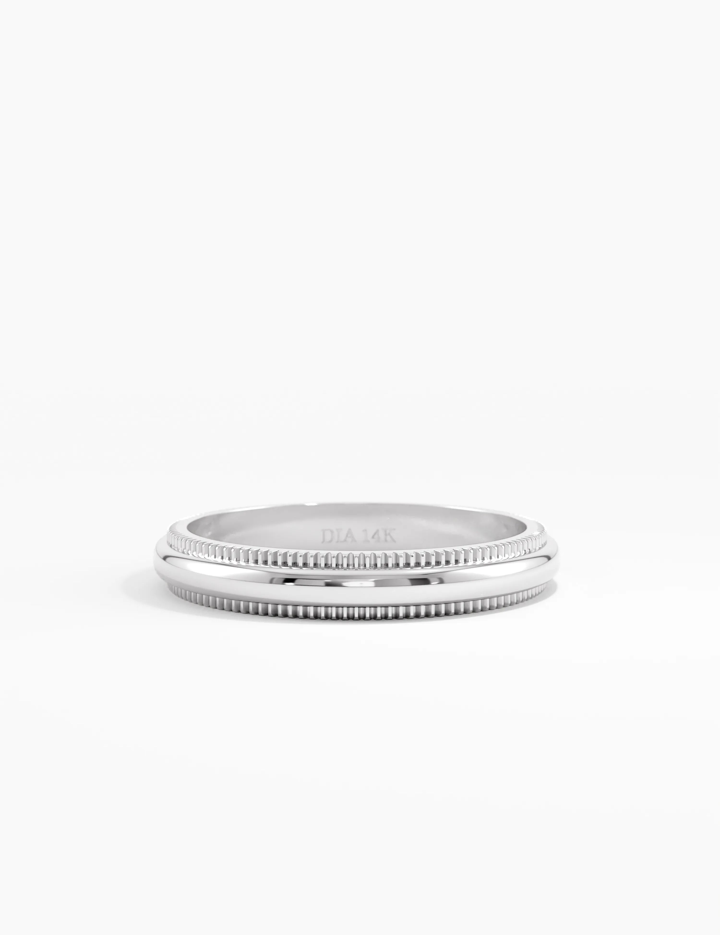 Slim Milgrain Band, solid gold ring, view 7 | DiaFifth