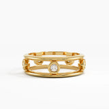 Ladder Statement Ring, solid gold ring | DiaFifth