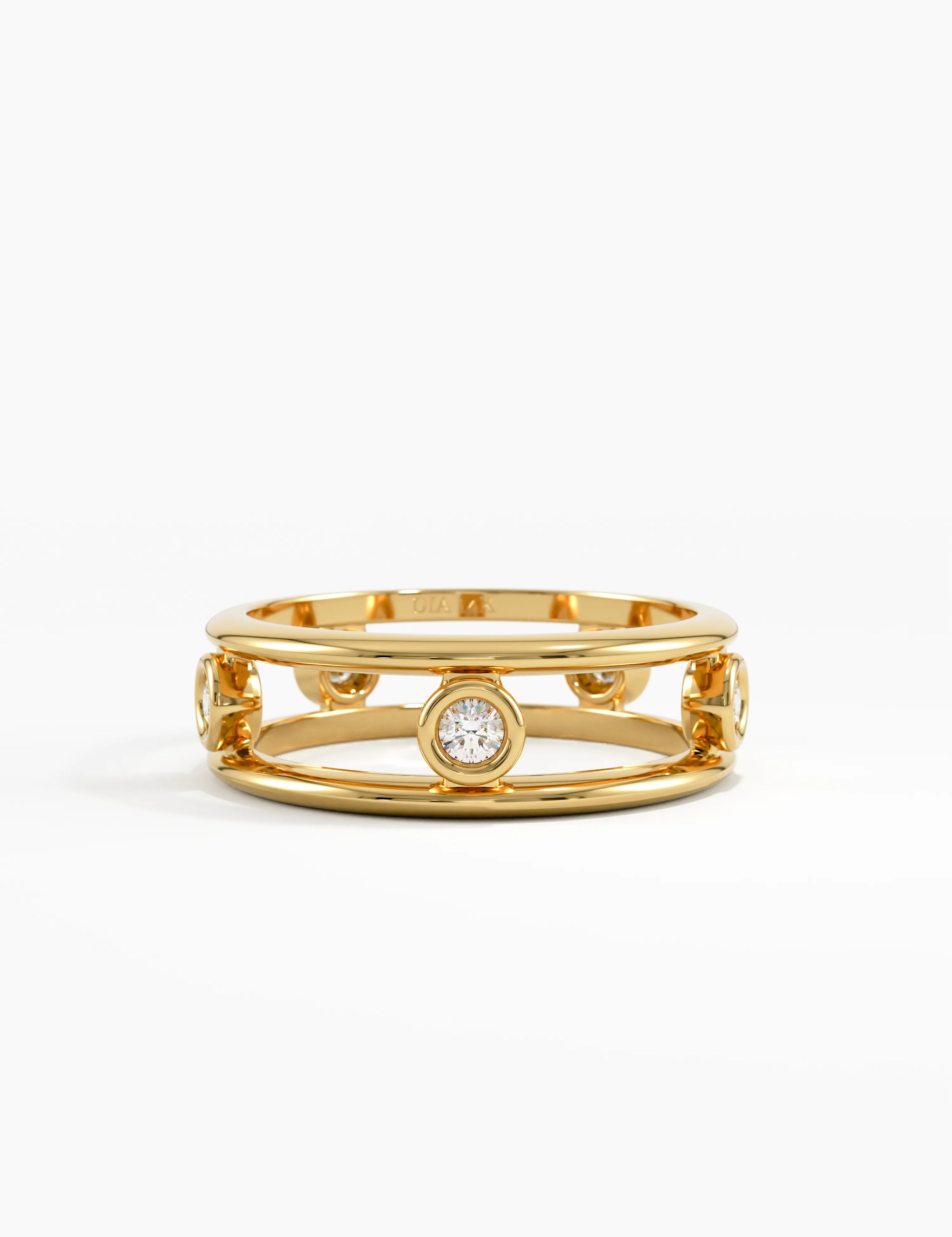 Ladder Statement Ring, solid gold ring | DiaFifth
