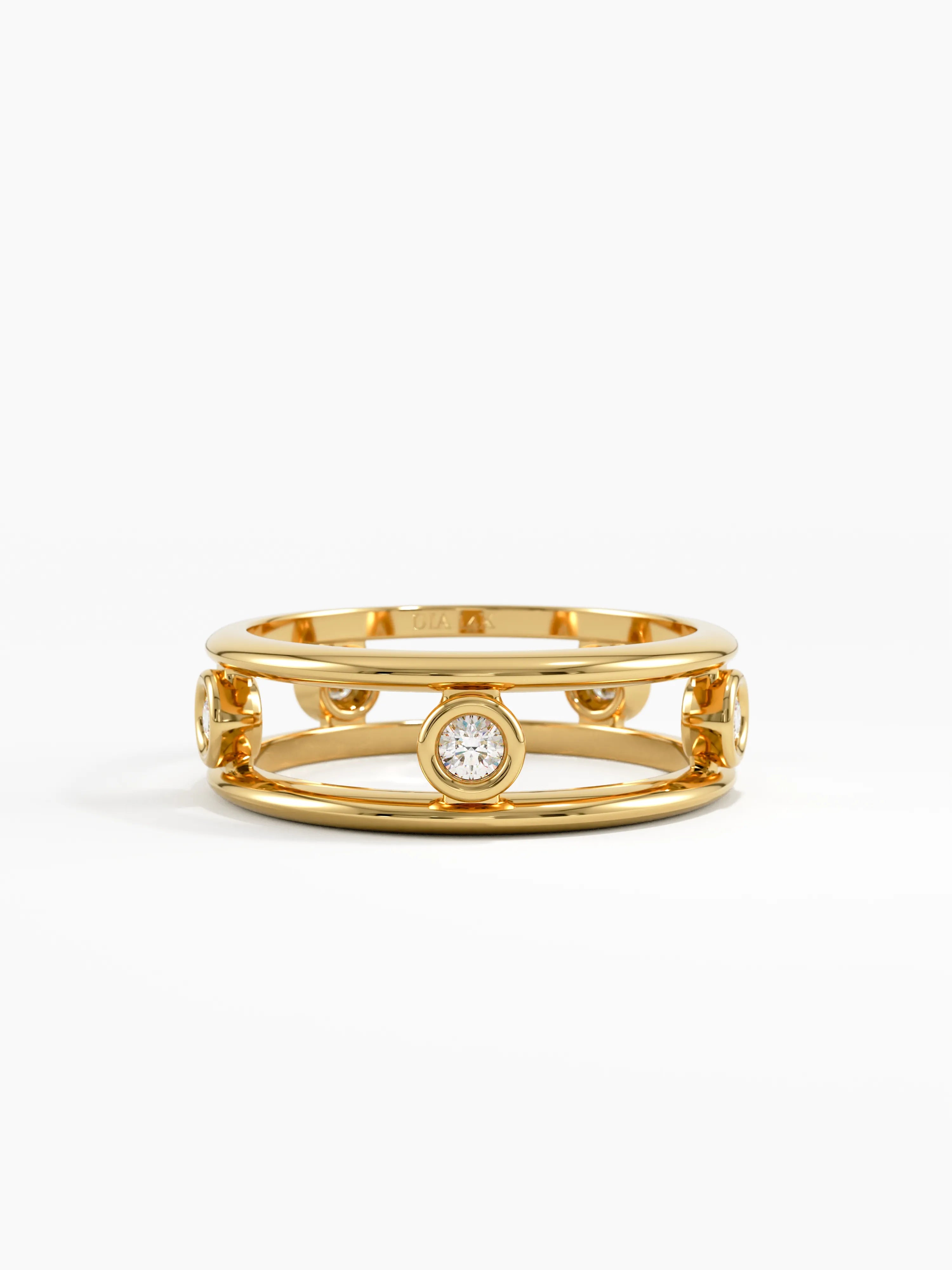 Ladder Statement Ring, solid gold ring | DiaFifth