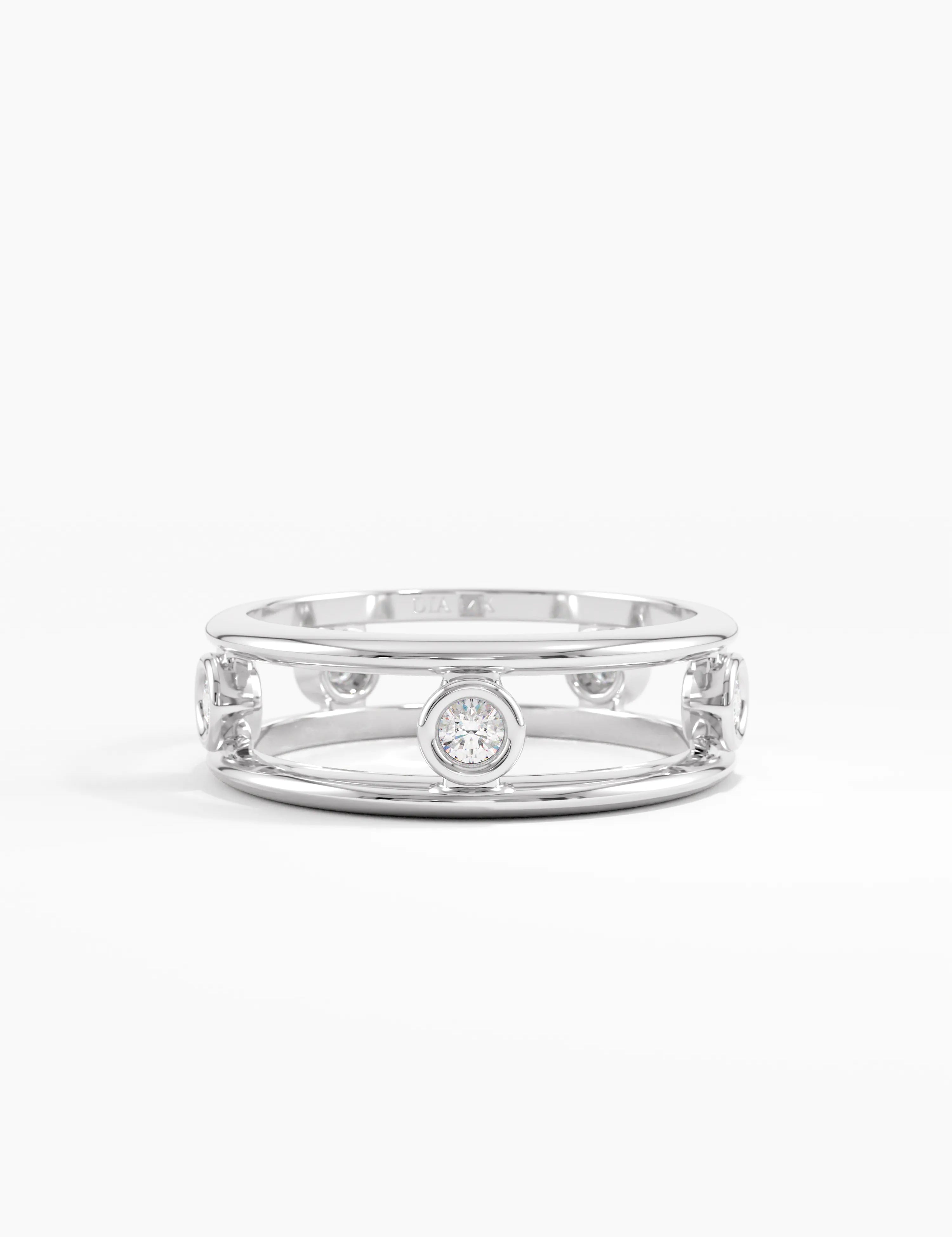Ladder Statement Ring, solid gold ring, view 7 | DiaFifth