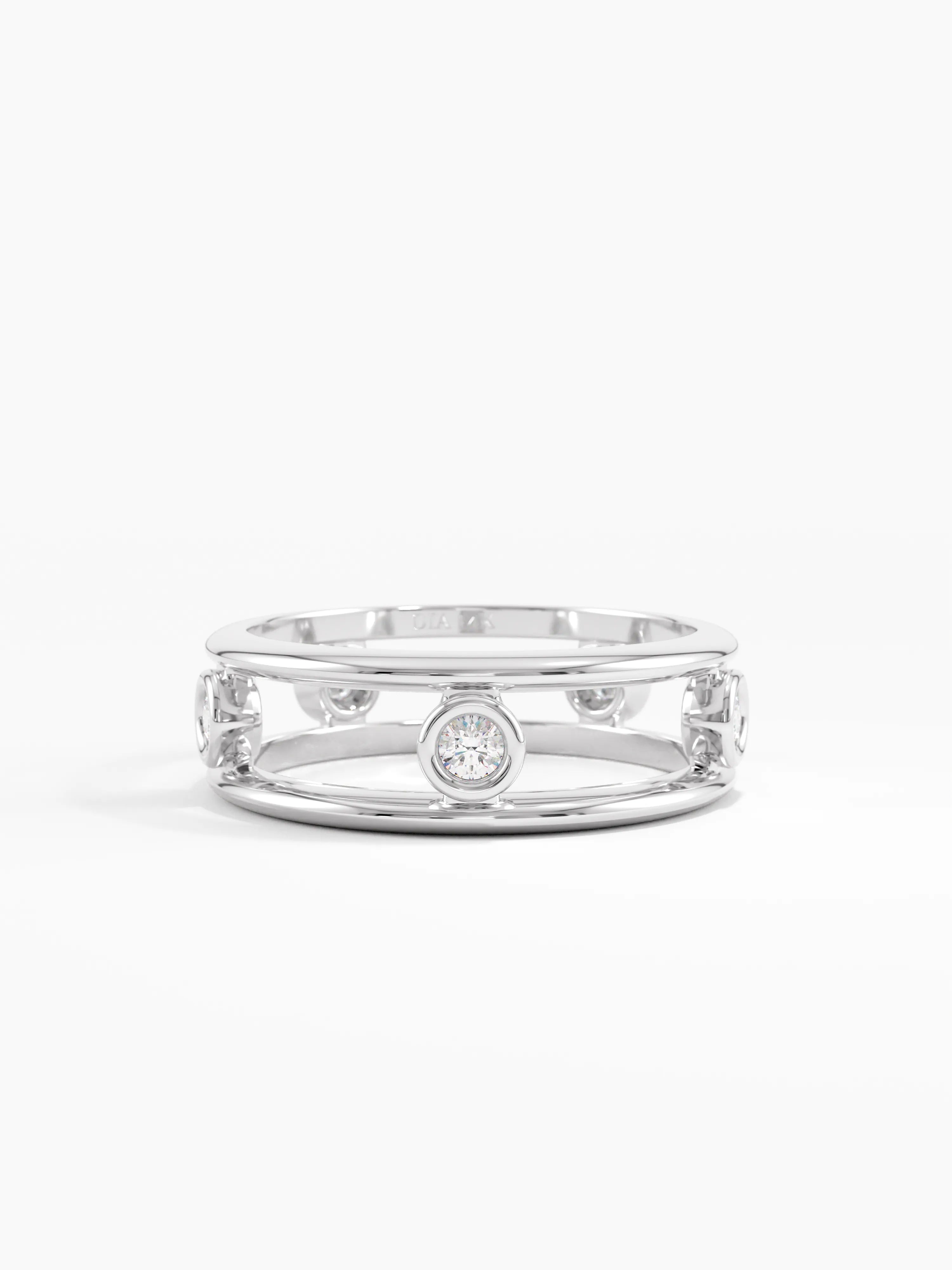 Ladder Statement Ring, solid gold ring, view 7 | DiaFifth