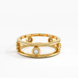 Ladder Statement Ring, solid gold ring, view 4 | DiaFifth