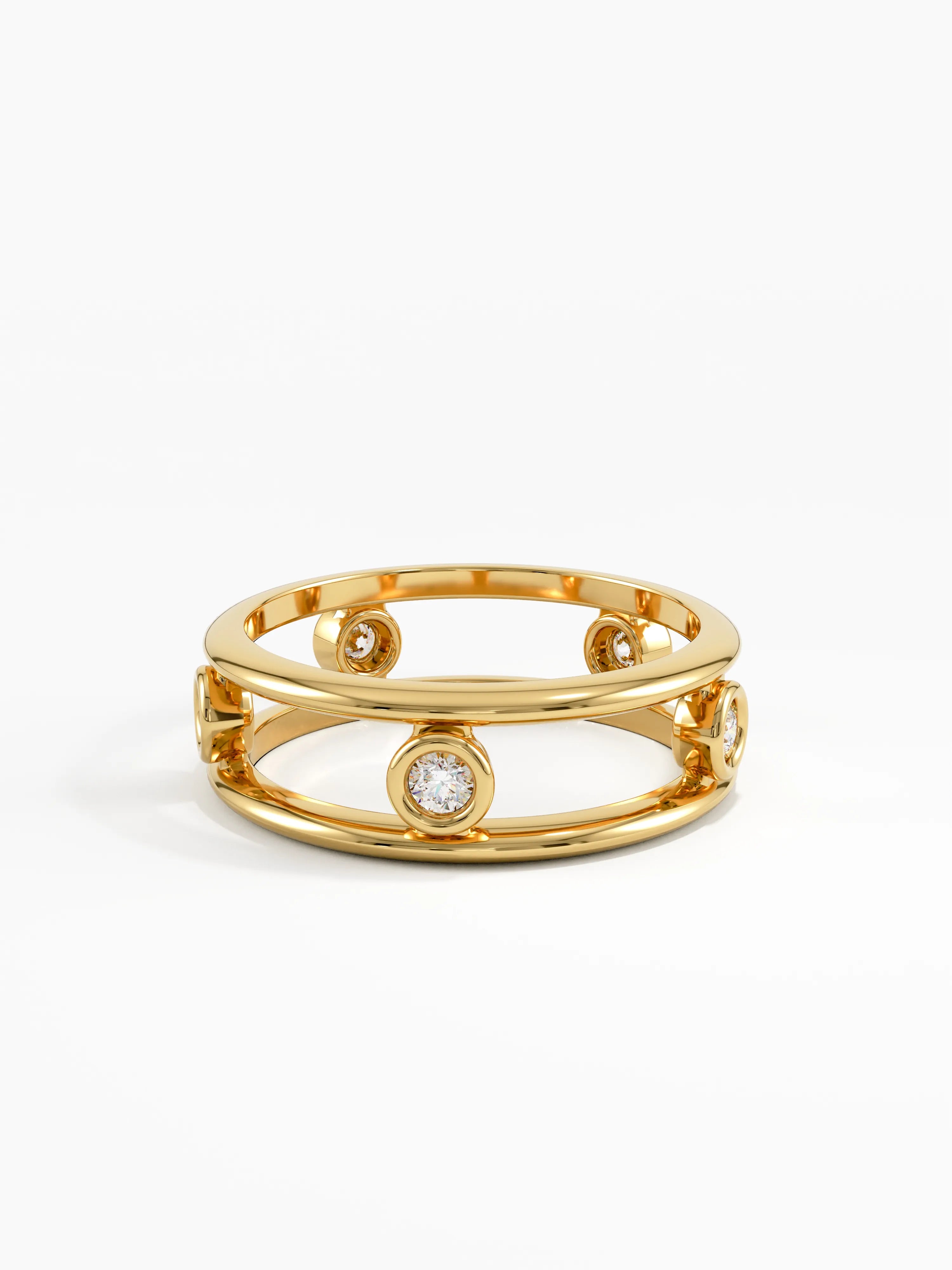 Ladder Statement Ring, solid gold ring, view 4 | DiaFifth