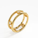 Ladder Statement Ring, solid gold ring, view 5 | DiaFifth