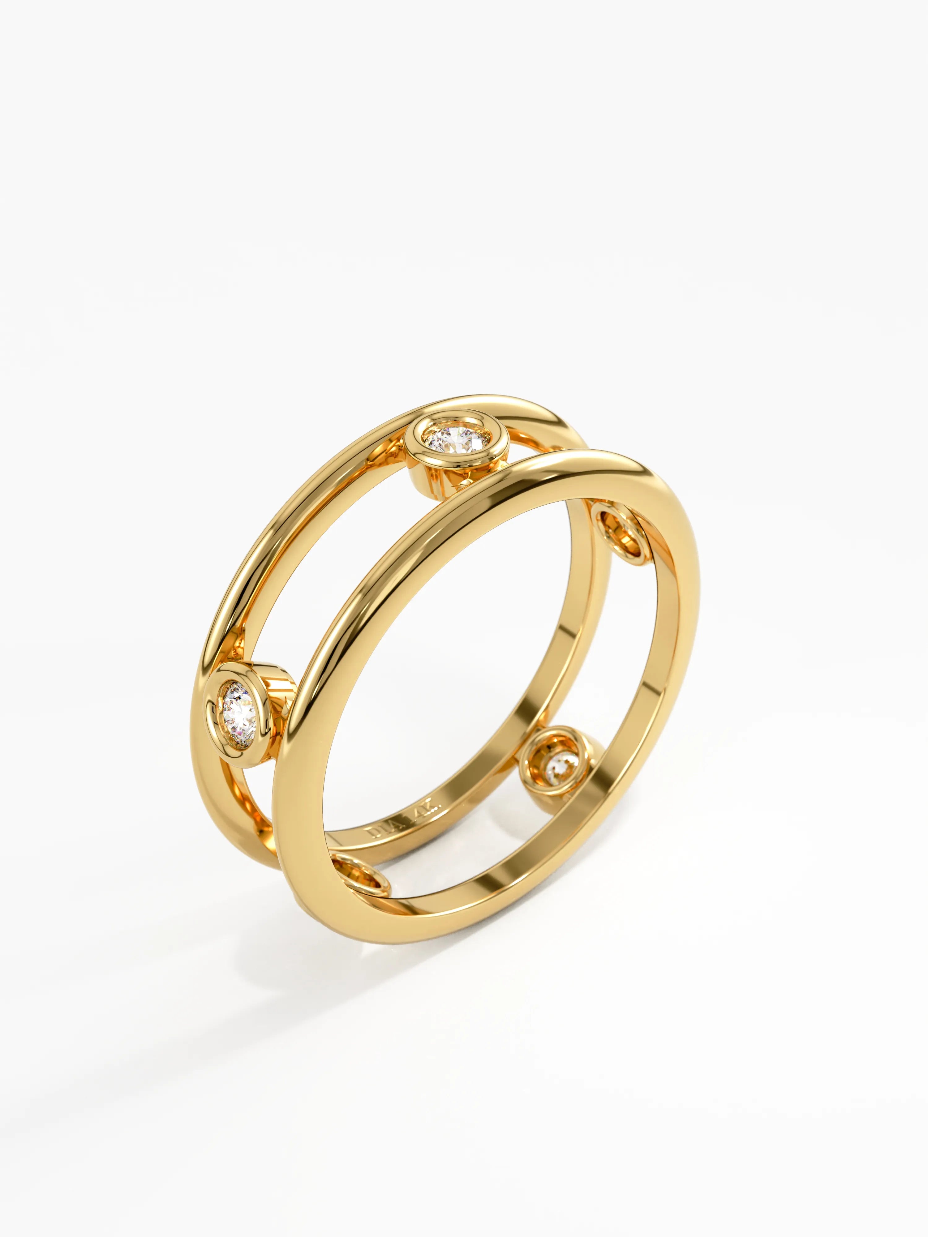 Ladder Statement Ring, solid gold ring, view 5 | DiaFifth