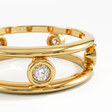 Ladder Statement Ring, solid gold ring, view 2 | DiaFifth