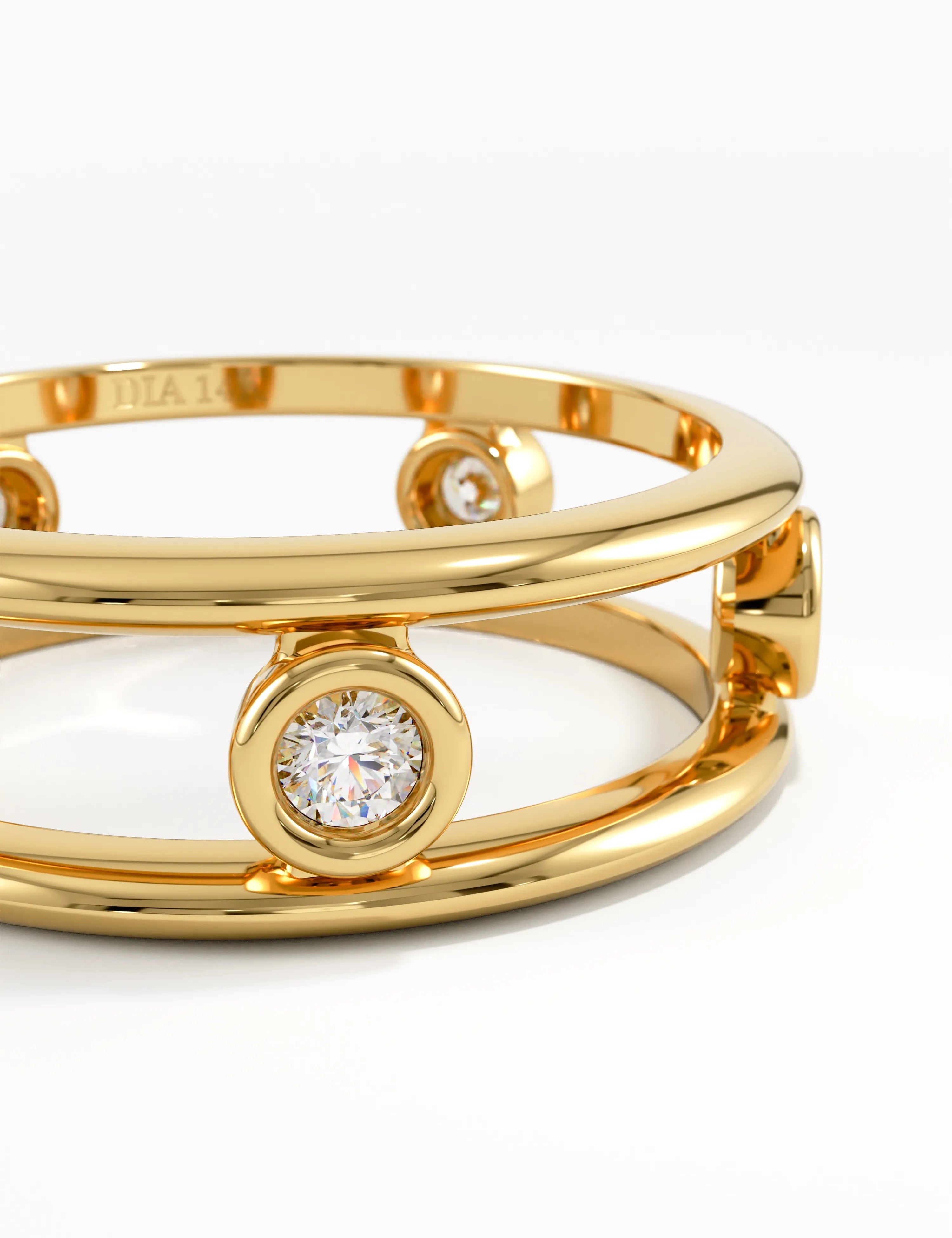 Ladder Statement Ring, solid gold ring, view 2 | DiaFifth