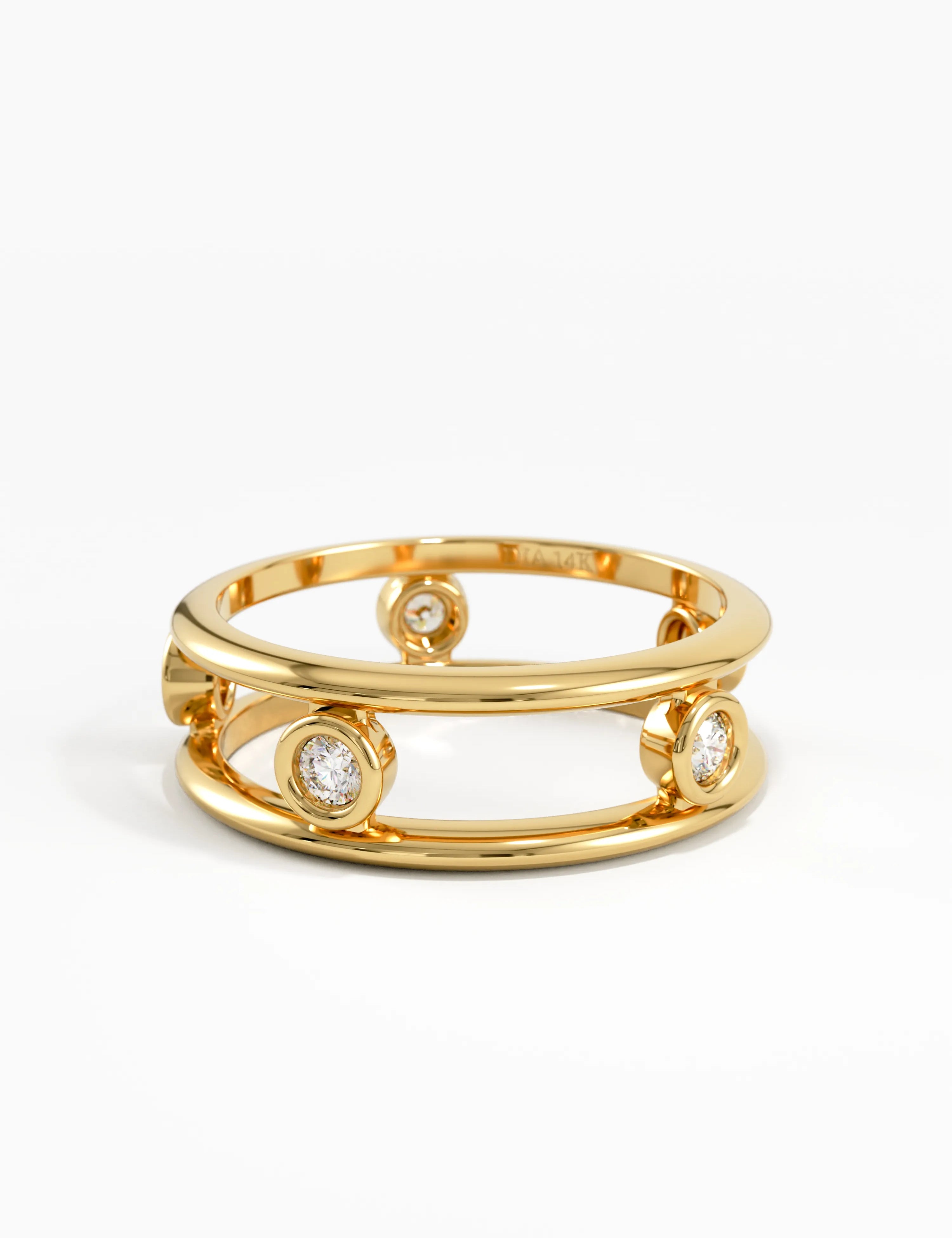 Ladder Statement Ring, solid gold ring, view 8 | DiaFifth