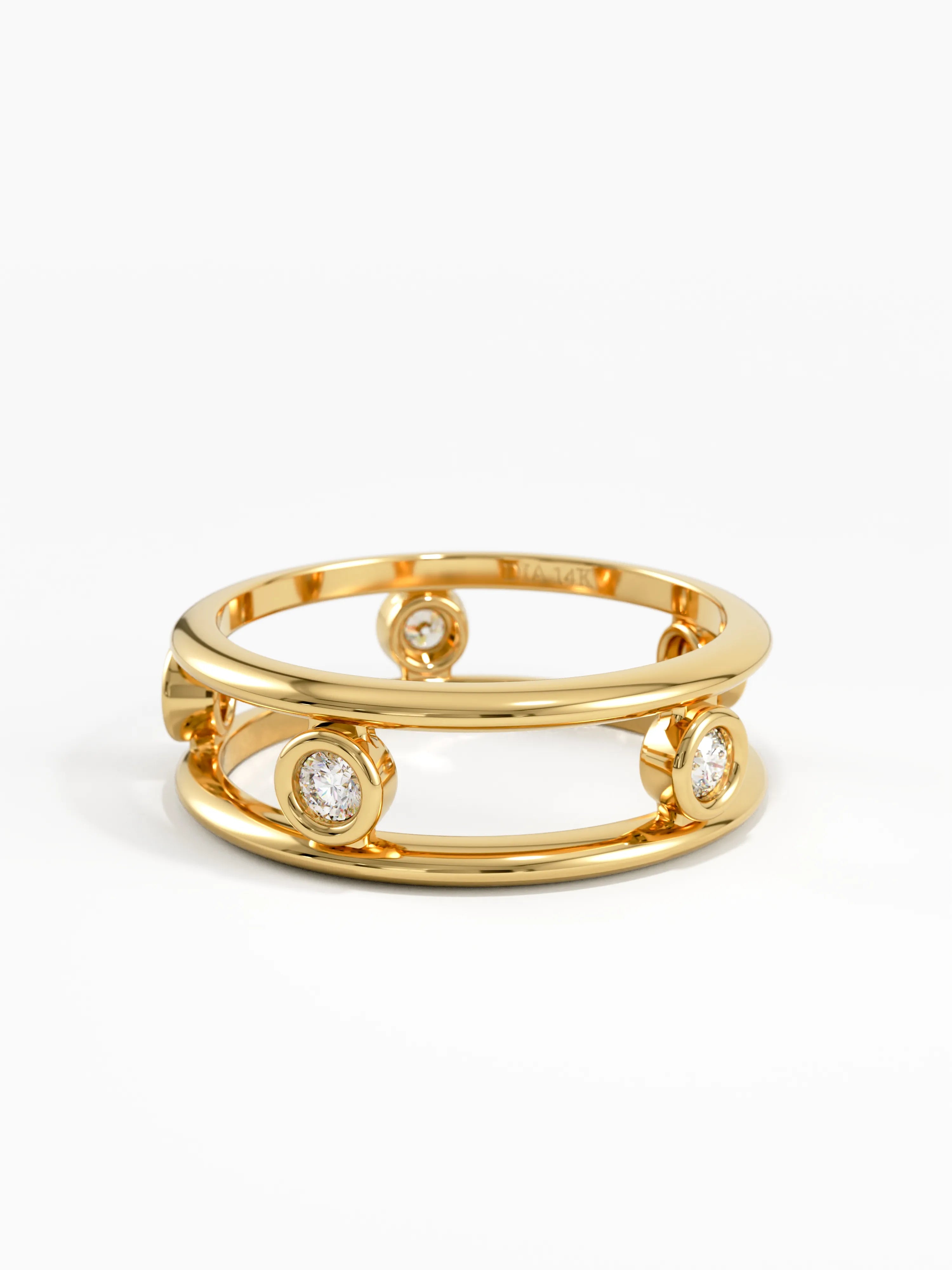 Ladder Statement Ring, solid gold ring, view 8 | DiaFifth