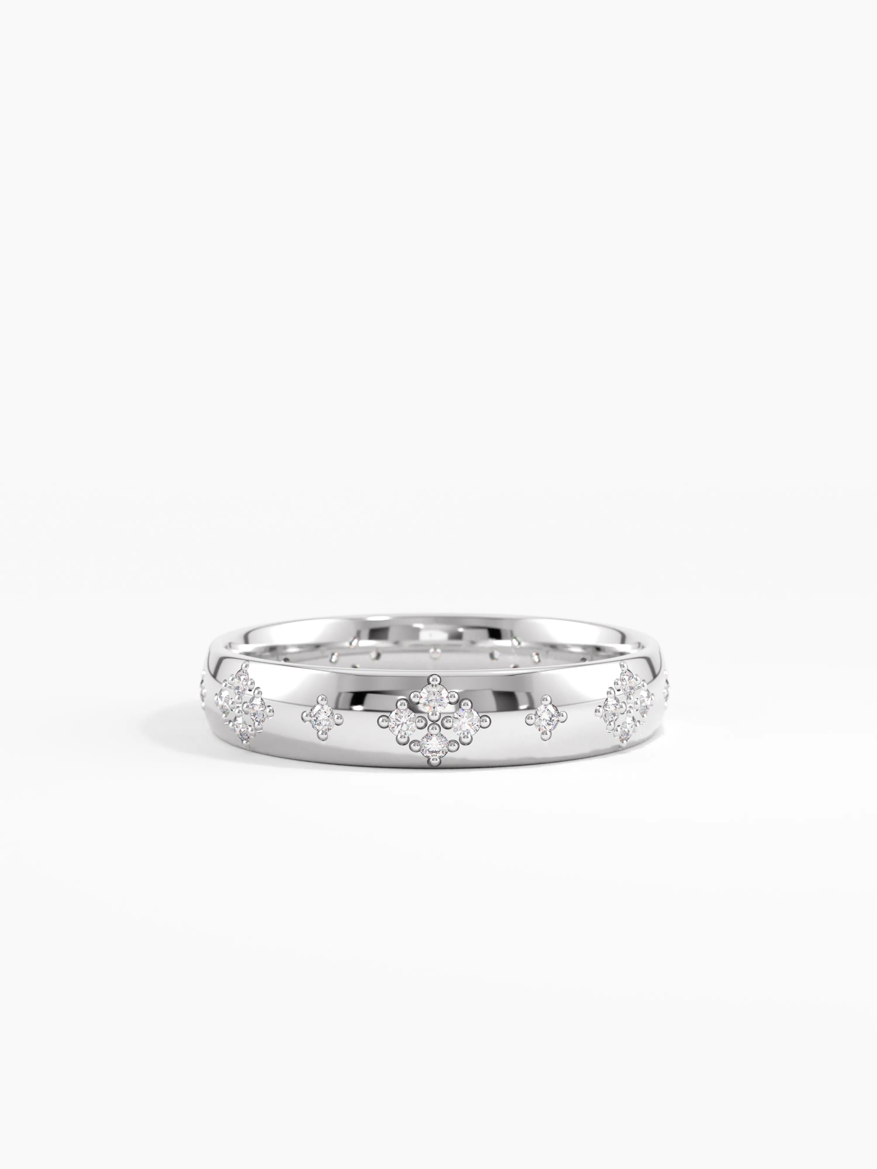 Star Set Vintage Wedding Band, solid gold ring, view 7 | DiaFifth