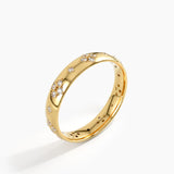 Star Set Vintage Wedding Band, solid gold ring, view 5 | DiaFifth
