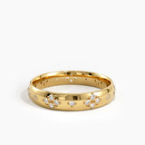 Star Set Vintage Wedding Band, solid gold ring, view 8 | DiaFifth