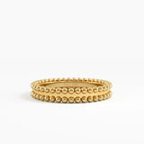 Beaded Wedding Band, solid gold ring | DiaFifth