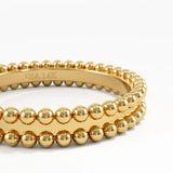 Beaded Wedding Band, solid gold ring, view 2 | DiaFifth