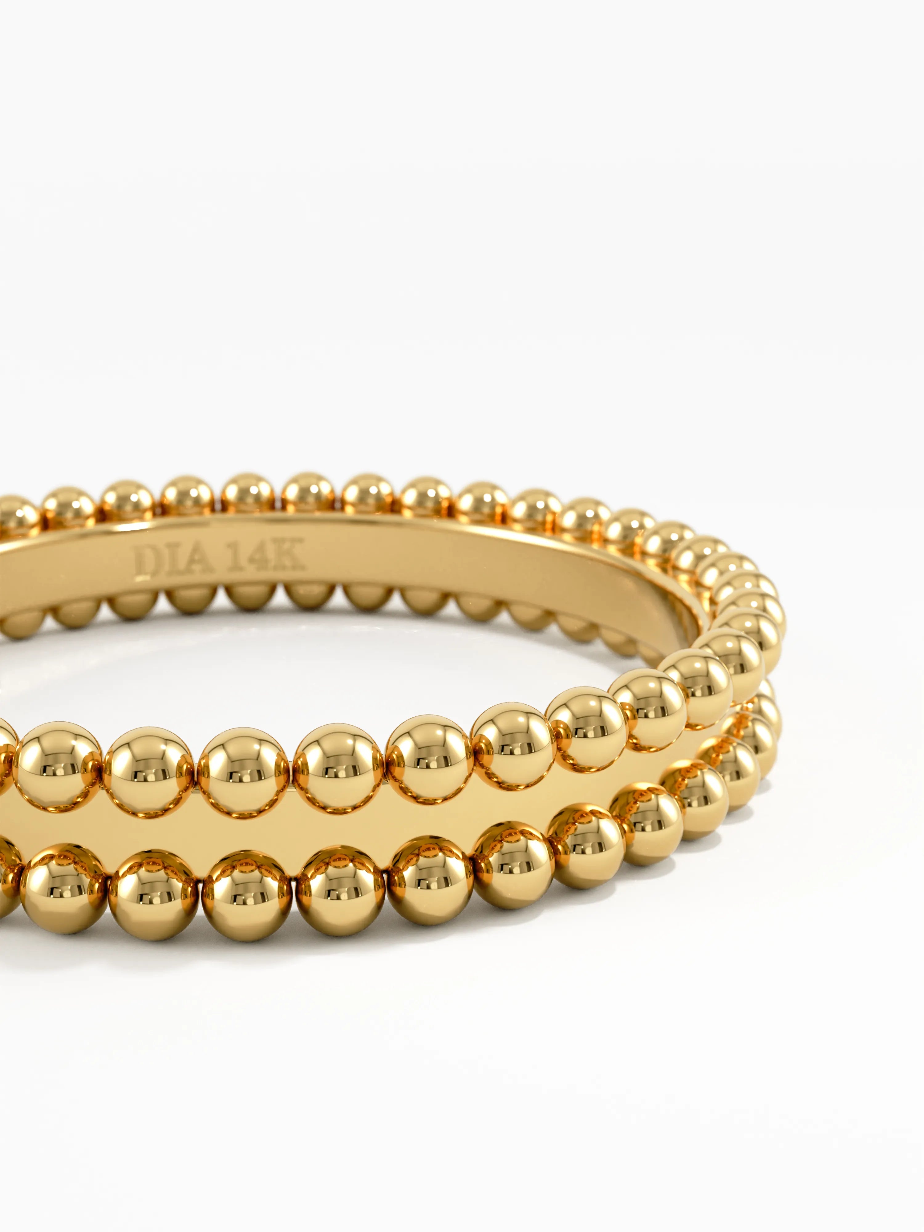 Beaded Wedding Band, solid gold ring, view 2 | DiaFifth