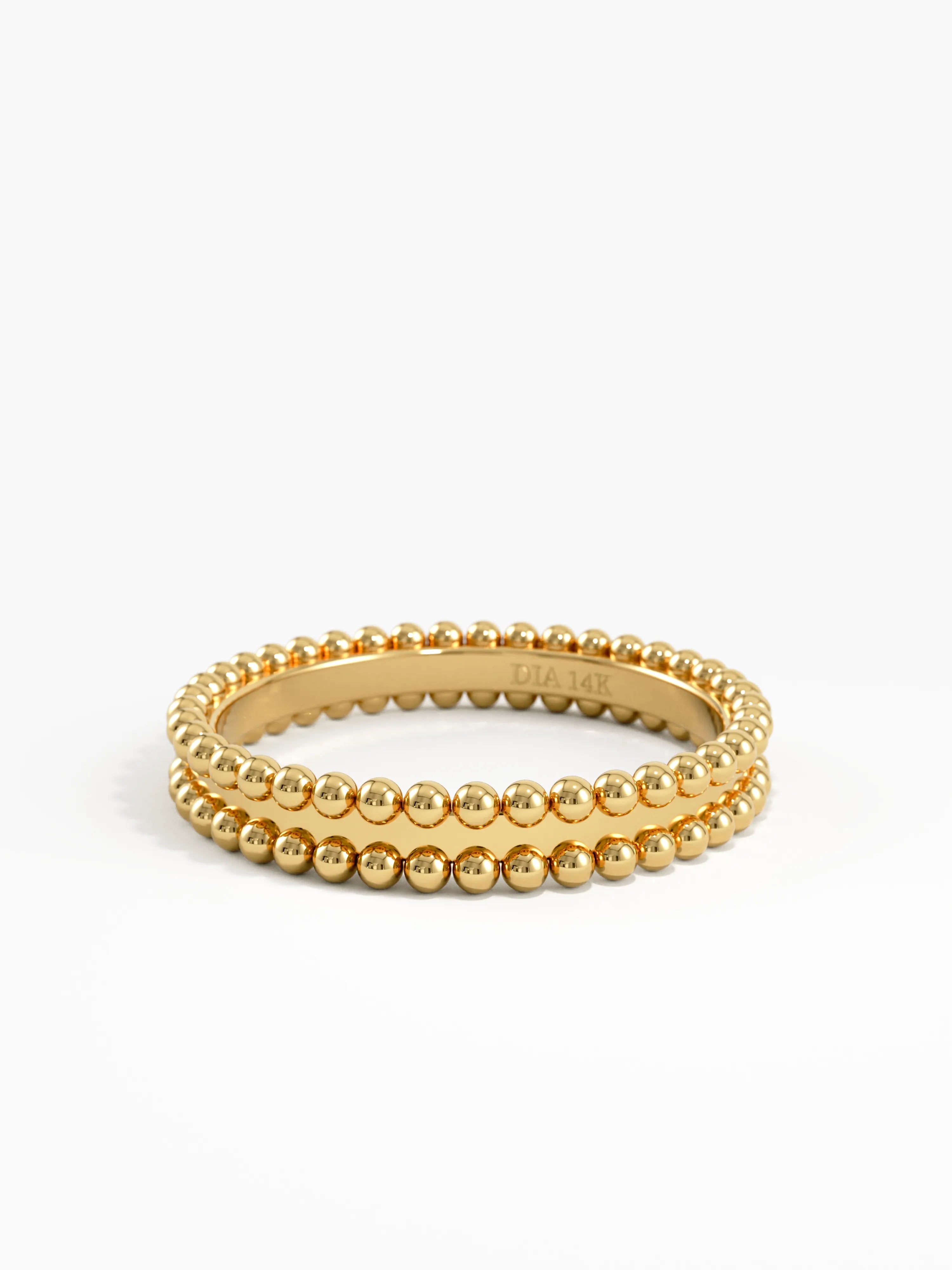 Beaded Wedding Band, solid gold ring, view 7 | DiaFifth