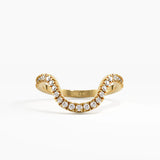 Pave Deep Curve Ring, solid gold ring | DiaFifth