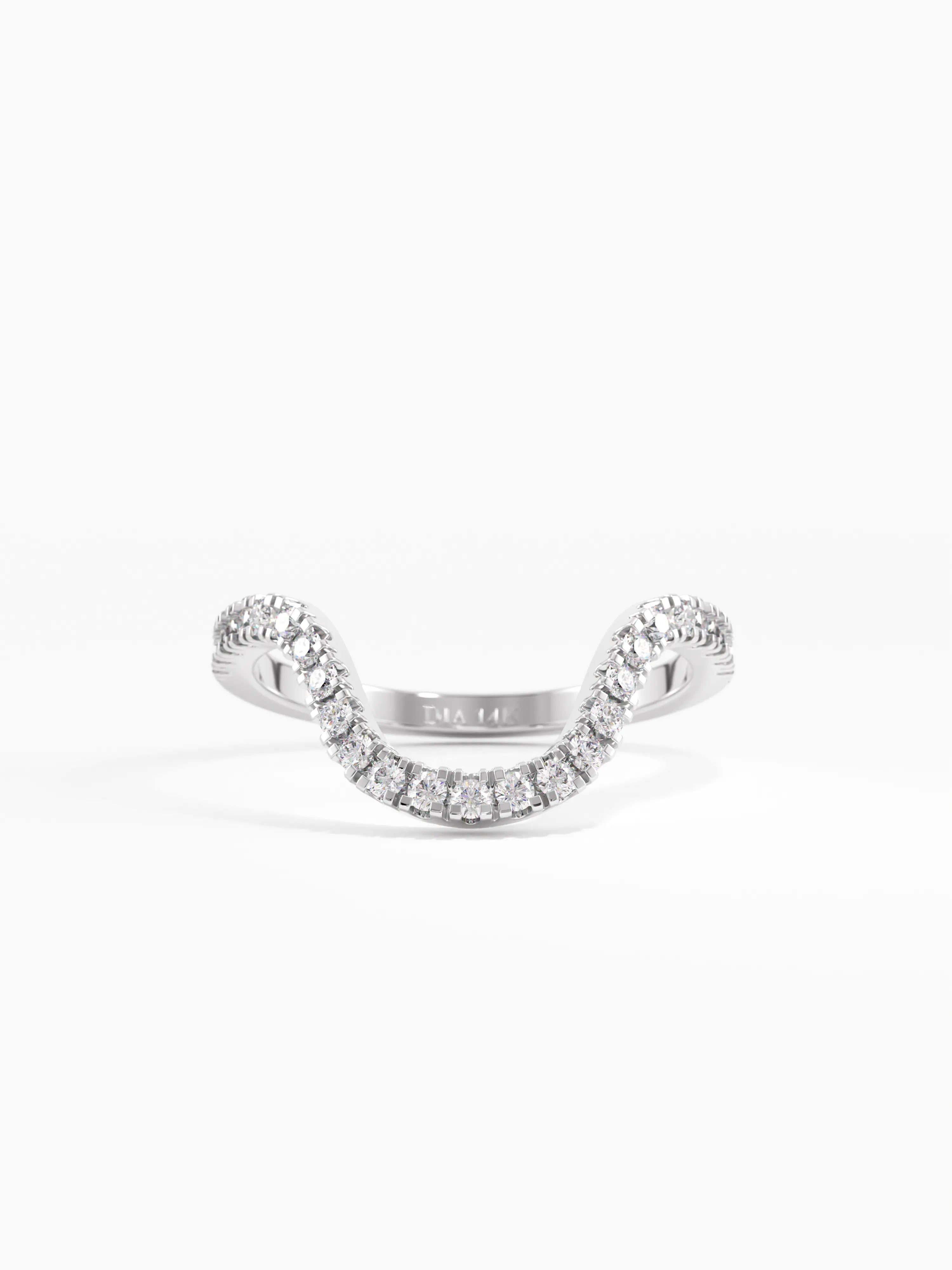 Pave Deep Curve Ring, solid gold ring, view 7 | DiaFifth