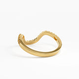 Pave Deep Curve Ring, solid gold ring, view 4 | DiaFifth