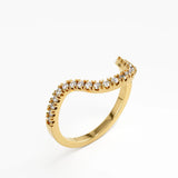Pave Deep Curve Ring, solid gold ring, view 5 | DiaFifth