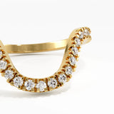 Pave Deep Curve Ring, solid gold ring, view 2 | DiaFifth
