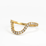Pave Deep Curve Ring, solid gold ring, view 8 | DiaFifth