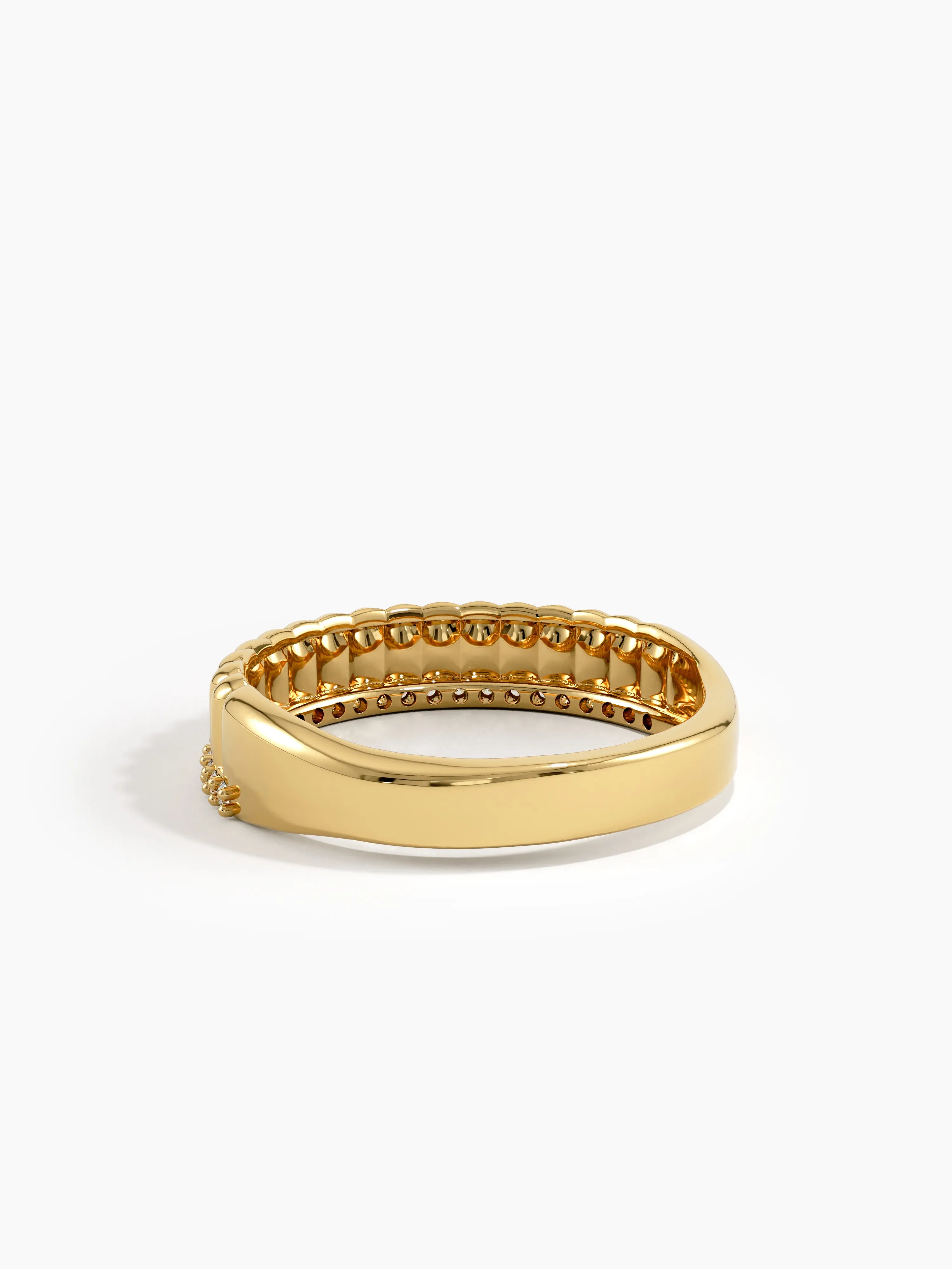 Ribbed Band Stacking Ring, solid gold ring, view 8 | DiaFifth