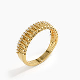 Ribbed Band Stacking Ring, solid gold ring, view 5 | DiaFifth