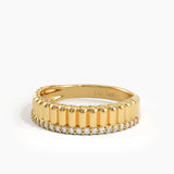 Ribbed Band Stacking Ring, solid gold ring, view 4 | DiaFifth