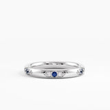 Tiny Sapphire Wedding Band, solid gold ring, view 7 | DiaFifth