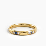 Tiny Sapphire Wedding Band, solid gold ring, view 4 | DiaFifth