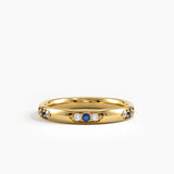 Tiny Sapphire Wedding Band, solid gold ring, view 8 | DiaFifth
