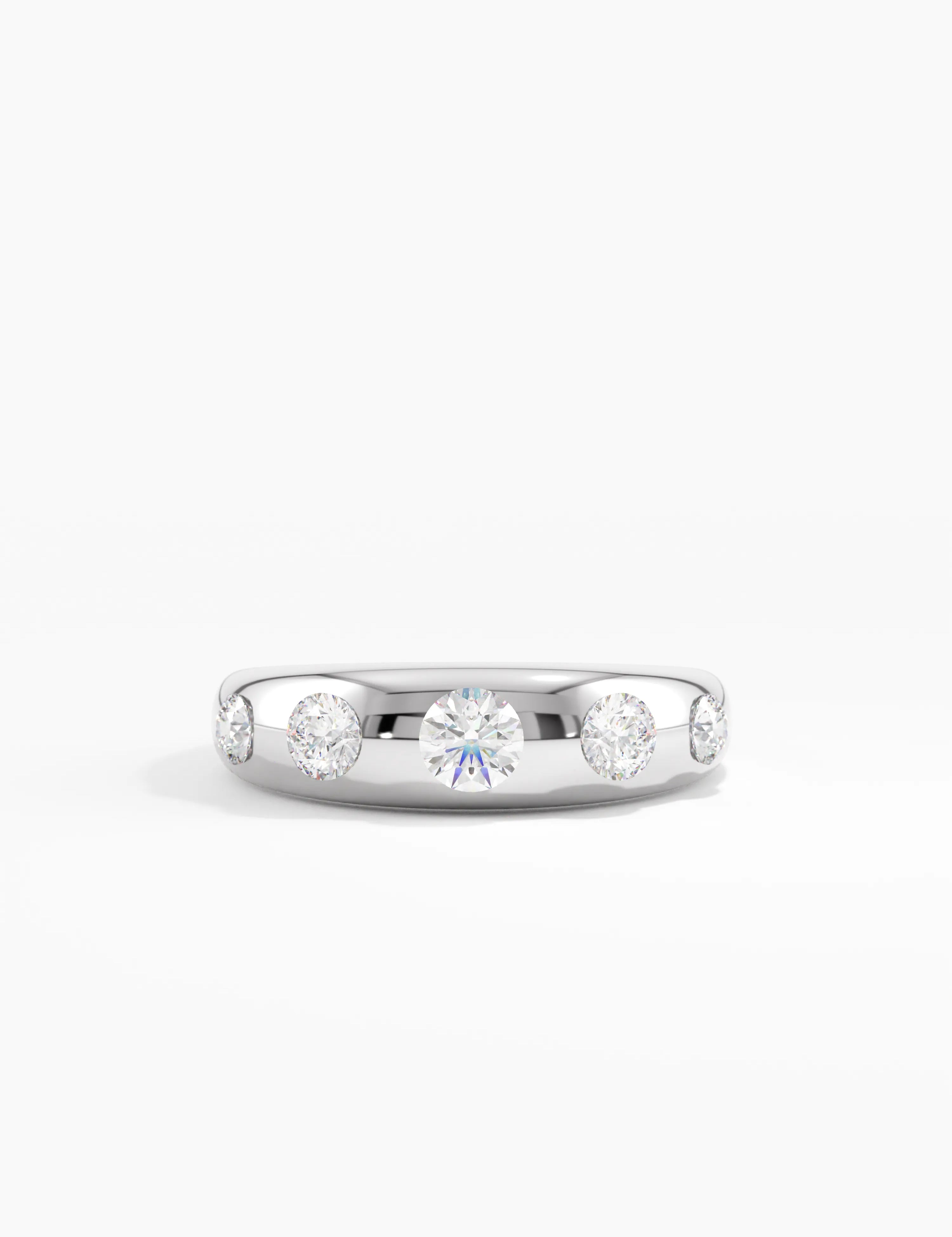 5 Stone Dome Ring, solid gold ring, view 7 | DiaFifth