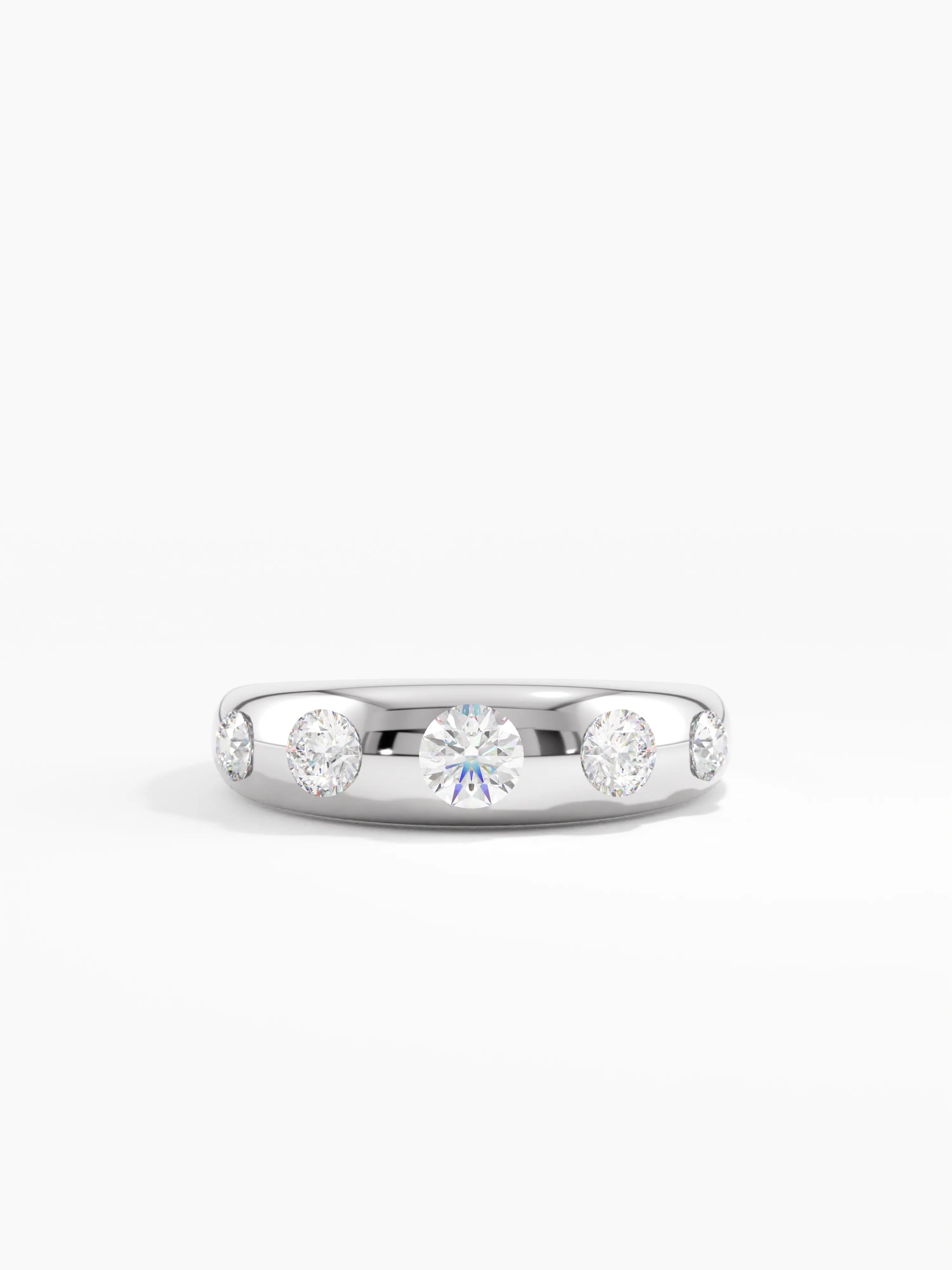5 Stone Dome Ring, solid gold ring, view 7 | DiaFifth