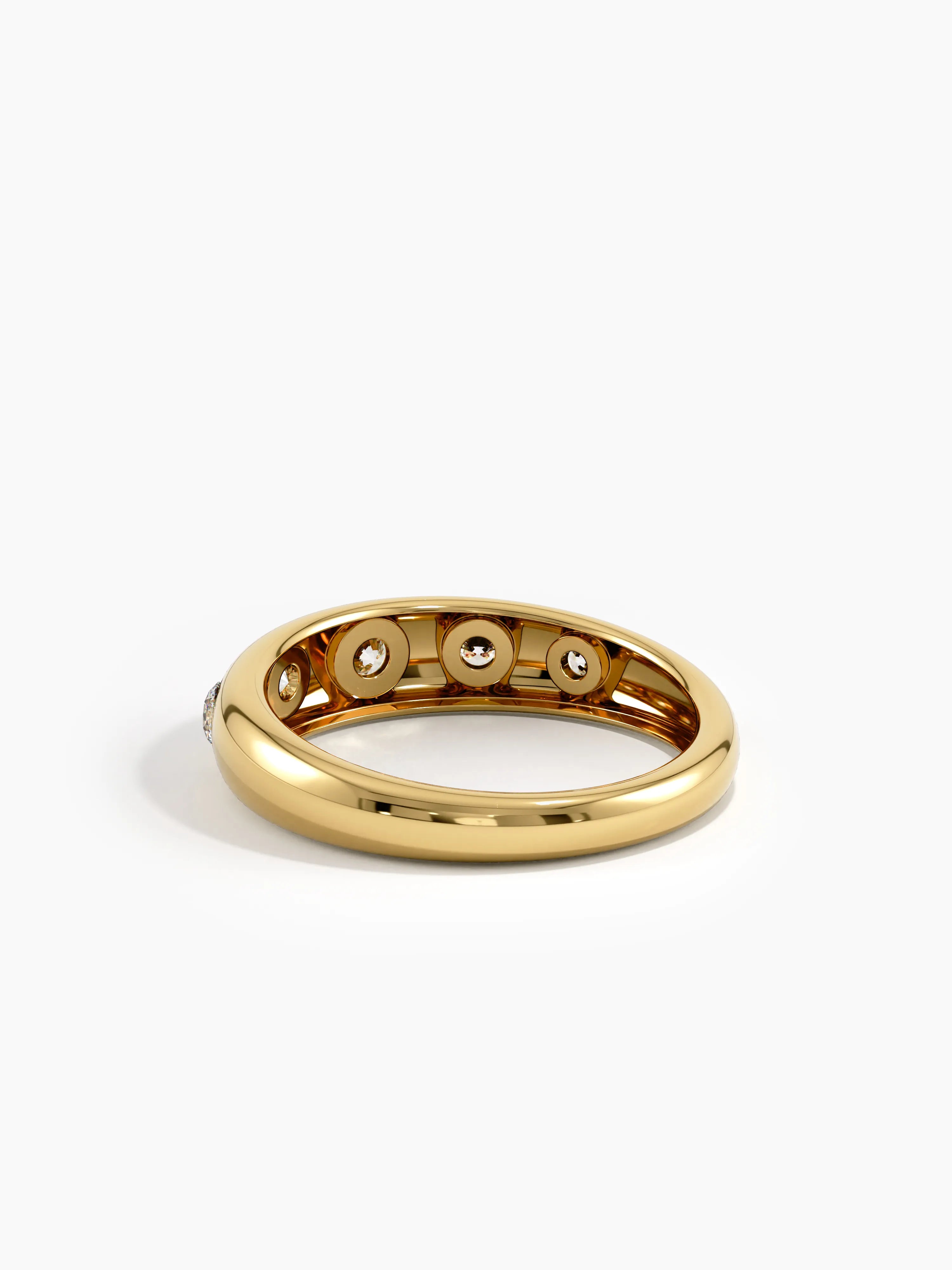 5 Stone Dome Ring, solid gold ring, view 8 | DiaFifth