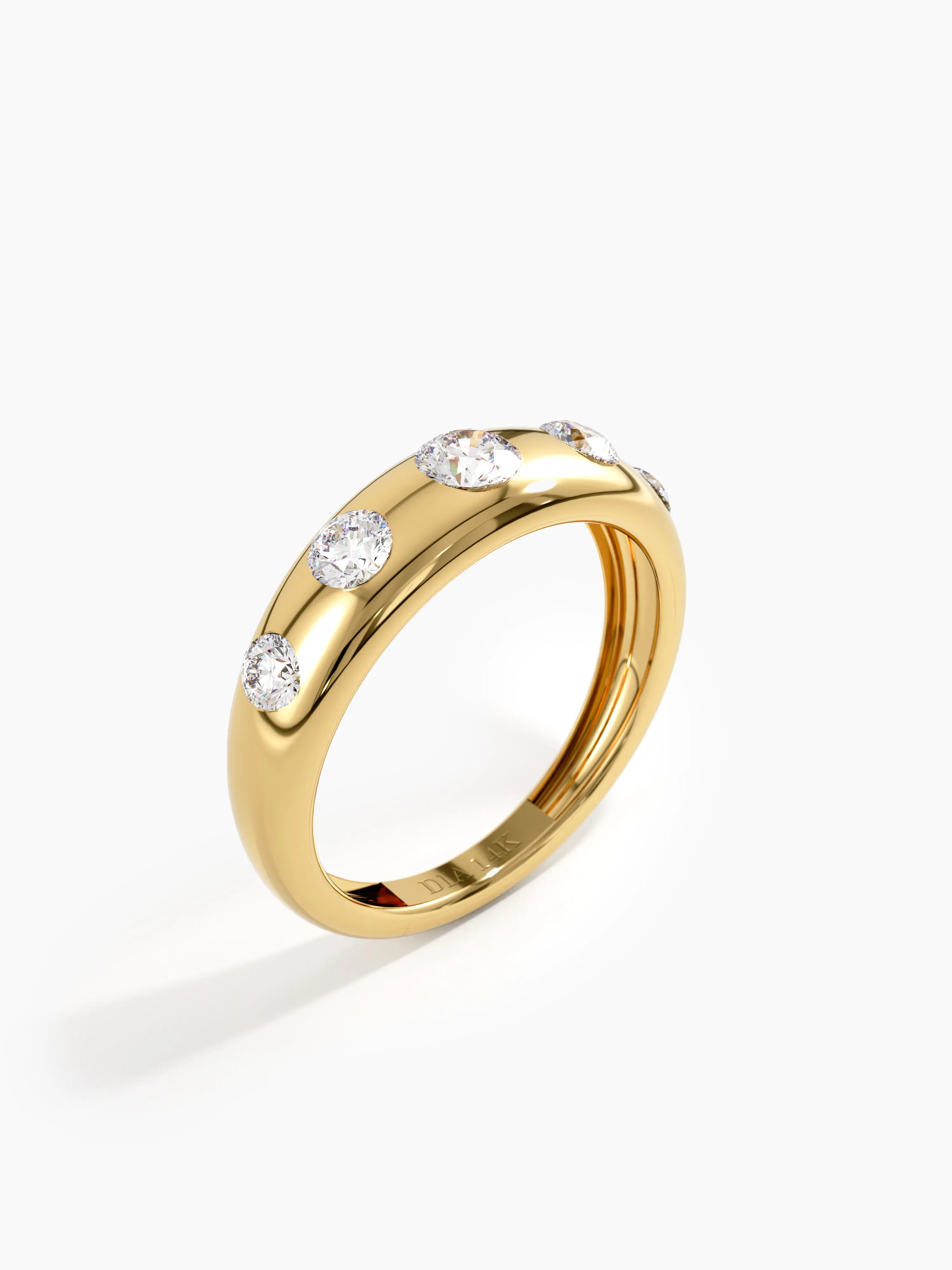 5 Stone Dome Ring, solid gold ring, view 5 | DiaFifth