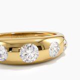 5 Stone Dome Ring, solid gold ring, view 2 | DiaFifth