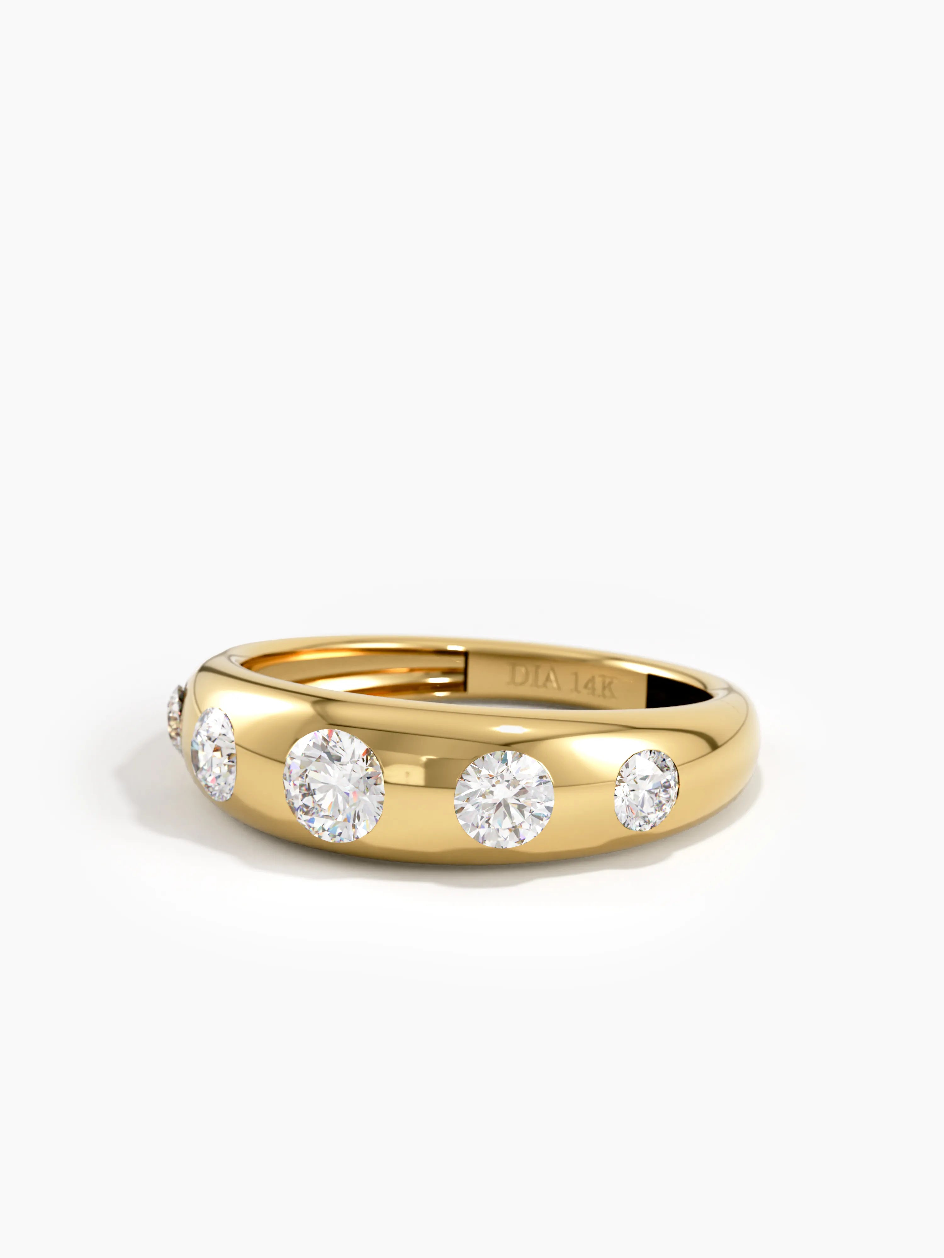 5 Stone Dome Ring, solid gold ring, view 4 | DiaFifth