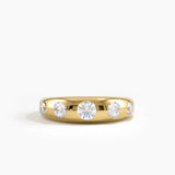 5 Stone Dome Ring, solid gold ring | DiaFifth