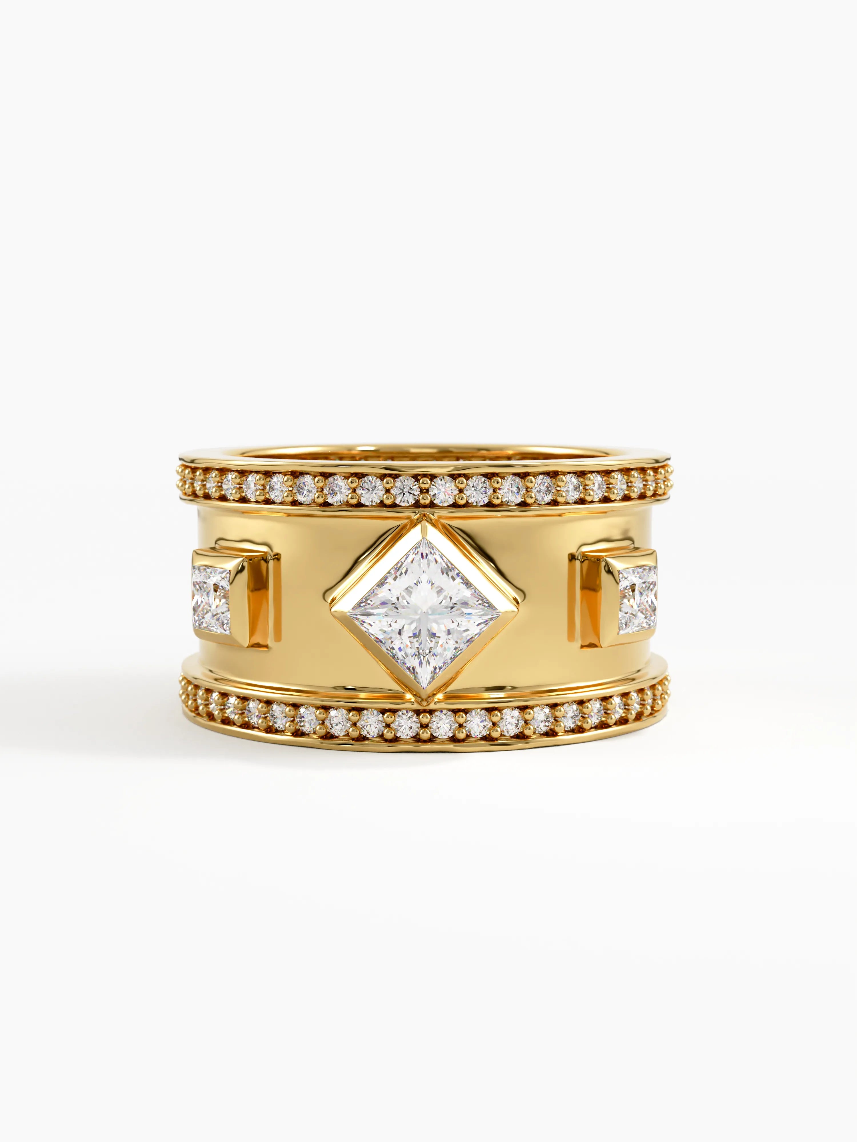 Cigar Wedding Band, solid gold ring | DiaFifth