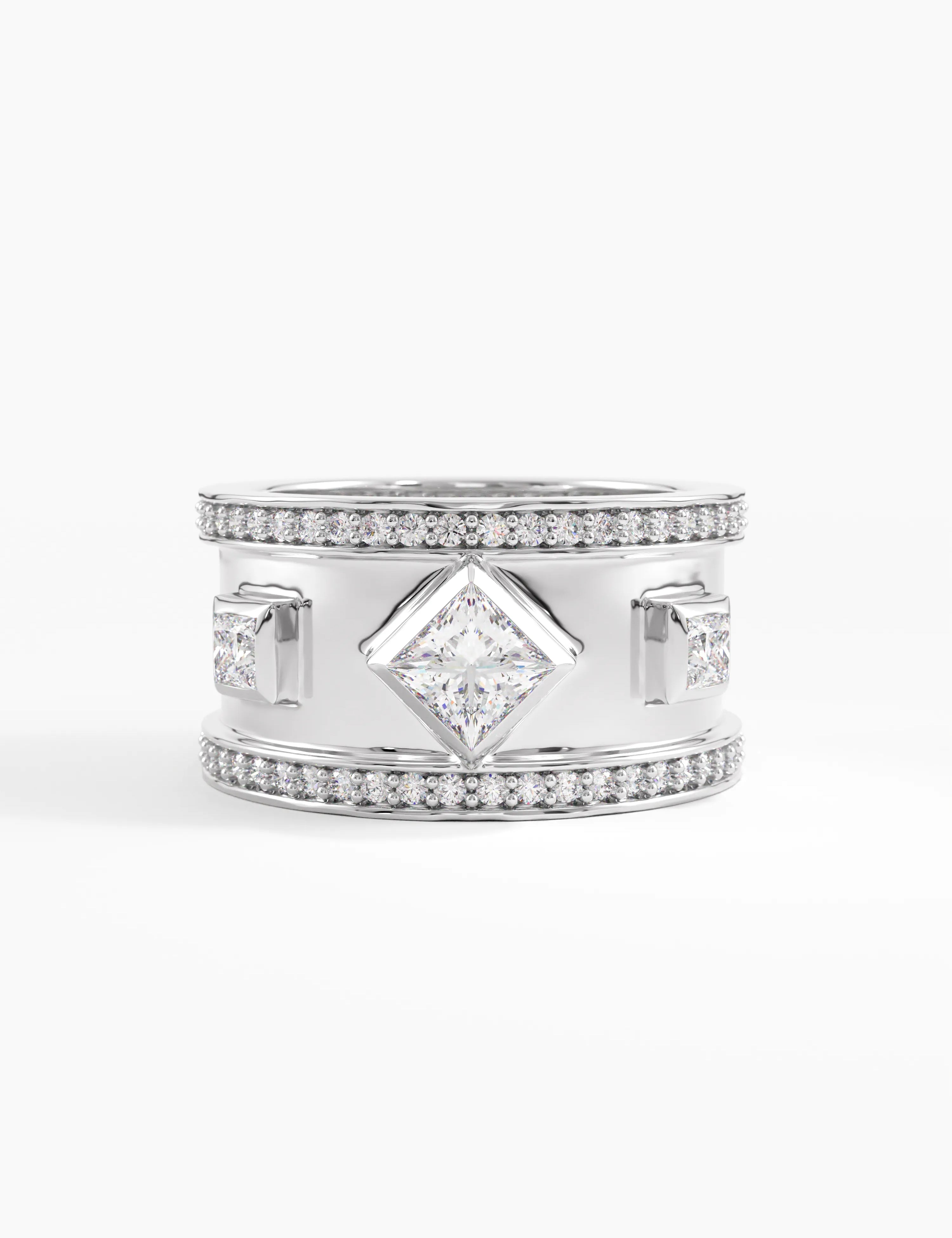 Cigar Wedding Band, solid gold ring, view 7 | DiaFifth